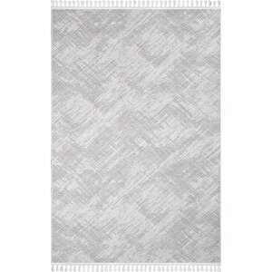 Brendon Koleksiyonu Vl Ponpon Saçaklı Premium Kalite Oturma Odası, Mutfak, Antre, Koridor Halısı Gri 120x350 cm