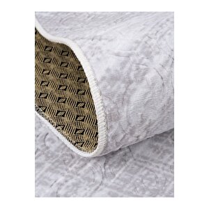 Brendon Koleksiyonu Vl Ponpon Saçaklı Premium Kalite Oturma Odası, Mutfak, Antre, Koridor Halısı Gri 120x350 cm