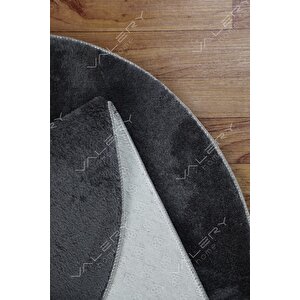 Comfort Ponpon Saçaklı Peluş Halı Antrasit 80x300 cm