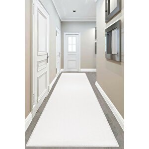 Vl Yıkanabilir Post Peluş Yolluk Beyaz 100x350 cm