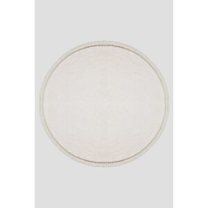 Vl Comfort Düz Saçaklı Peluş Halı Ekru 120x120 cm