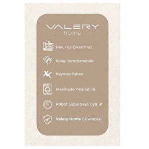 Vl Comfort Düz Saçaklı Peluş Halı Ekru