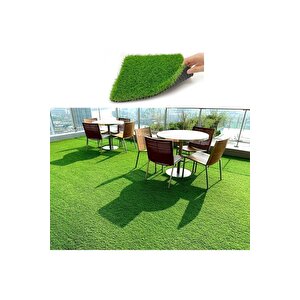 Vl Dekoratif Premium Kalite Suni Balkon Bahçe Kaymaz Taban Çim Halı 7 Mm Yeşil