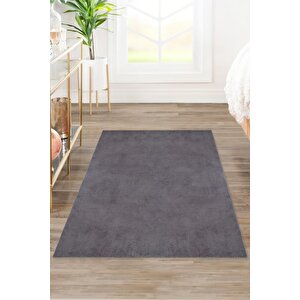Comfort Ponpon Saçaklı Peluş Halı Antrasit 80x200 cm