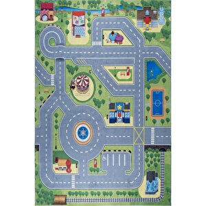 Dijital Baskı Makinada Yıkanabilir Kaymaz Taban Dekoratif Çocuk Odası Halısı 9028 120x180 cm