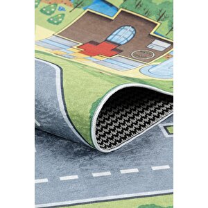 Dijital Baskı Makinada Yıkanabilir Kaymaz Taban Dekoratif Çocuk Odası Halısı 9028 150x230 cm