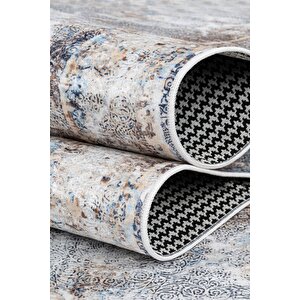 Dijital Baskı Makinada Yıkanabilir Kaymaz Taban Dekoratif Halı Lacivert 150x200 cm