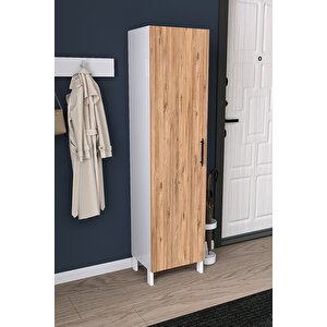 Beyaz Çok Raflı Kapaklı Ayakkabılık Modern Ayakkabı Dolabı Portmanto Yanı Düzenleyici Dolap