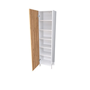 Beyaz Çok Raflı Kapaklı Ayakkabılık Modern Ayakkabı Dolabı Portmanto Yanı Düzenleyici Dolap