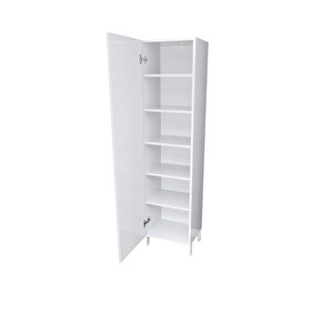 Beyaz Çok Raflı Kapaklı Ayakkabılık Modern Ayakkabı Dolabı Portmanto Yanı Düzenleyici Dolap