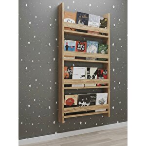 Artemis - Montessori Çocuk Odası Kitaplık 4 Raflı Atlanti̇k Çam Montessori Kitaplık