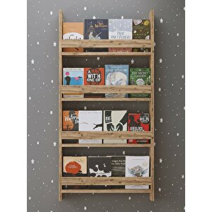 Artemis - Montessori Çocuk Odası Kitaplık 4 Raflı Atlanti̇k Çam Montessori Kitaplık