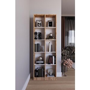 Piramit Kitaplık Çok Amaçlı Kitaplık-meşe