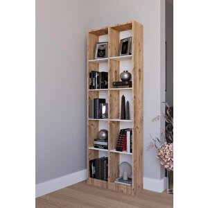 Piramit Kitaplık Çok Amaçlı Kitaplık-meşe