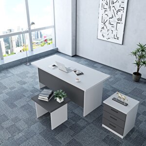 Ofis Mobilya Takımı Masa+sehpa+keson  Beyaz&antrasit O.f.b_10