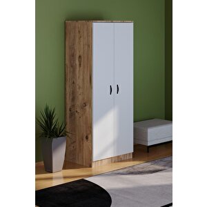 Kzy Mobilya Gama Gardırop Beyaz-meşe