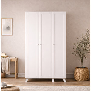 Maya 3 Kapaklı Gardırop Beyaz