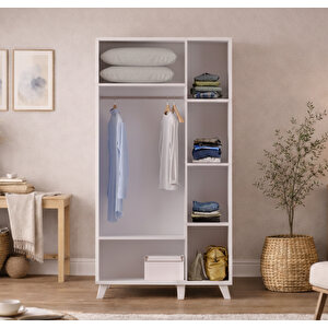 Maya 3 Kapaklı Gardırop Beyaz