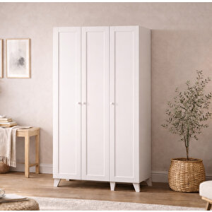 Maya 3 Kapaklı Gardırop Beyaz