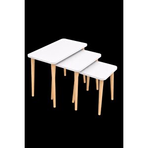 Napoli 3'lü Zigon Sehpa Beyaz