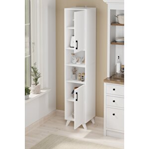 2 Kapaklı 6 Bölmeli Çok Amaçlı Dolap Çok Amaçlı Mutfak Dolabı Banyo Dolabı Nergis Beyaz