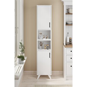 2 Kapaklı 6 Bölmeli Çok Amaçlı Dolap Çok Amaçlı Mutfak Dolabı Banyo Dolabı Nergis Beyaz