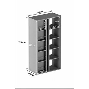 Aeka Luna Beyaz Döner Çok Amaçlı Dolap – Raflı Mutfak Ve Kiler Dolabı