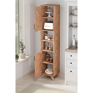 2 Kapaklı 6 Bölmeli Çok Amaçlı Dolap Çok Amaçlı Mutfak Dolabı Banyo Dolabı Nergis Çam