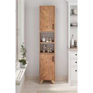 2 Kapaklı 6 Bölmeli Çok Amaçlı Dolap Çok Amaçlı Mutfak Dolabı Banyo Dolabı Nergis Çam