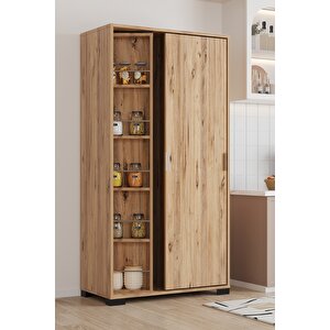 Luna Atlantik Çam Döner Çok Amaçlı Dolap – Raflı Mutfak Ve Kiler Dolabı