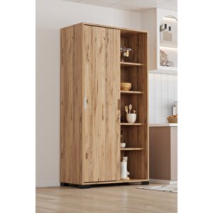 Luna Atlantik Çam Döner Çok Amaçlı Dolap – Raflı Mutfak Ve Kiler Dolabı