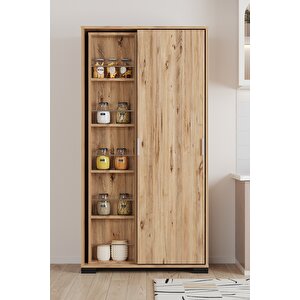 Aeka Luna Atlantik Çam Döner Çok Amaçlı Dolap – Raflı Mutfak Ve Kiler Dolabı