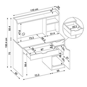 Country Çalişma Masasi Beyaz