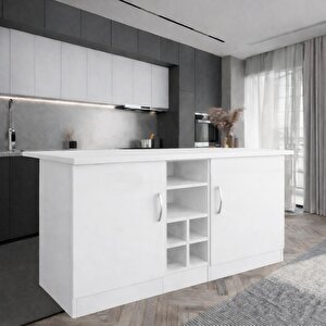 Wanda 2 Kapakli Mutfak Adasi - Çok Amaçli Dolap - Hazir Mutfak Dolabi - Erzak - Ki̇ler Dolabi - Beyaz