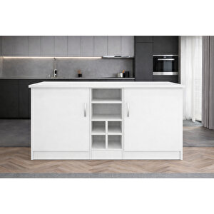 Wanda 2 Kapakli Mutfak Adasi - Çok Amaçli Dolap - Hazir Mutfak Dolabi - Erzak - Ki̇ler Dolabi - Beyaz