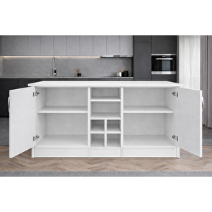 Wanda 2 Kapakli Mutfak Adasi - Çok Amaçli Dolap - Hazir Mutfak Dolabi - Erzak - Ki̇ler Dolabi - Beyaz