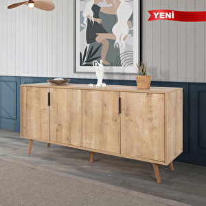 4814 Sırma 180 Cm ( Ahşap Ayakli , Metal Kulplu ) Konsol , Safir , Oturma Odası , Salon