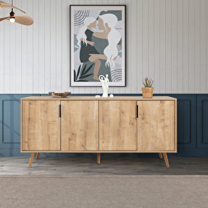 4814 Sırma 180 Cm ( Ahşap Ayakli , Metal Kulplu ) Konsol , Safir , Oturma Odası , Salon