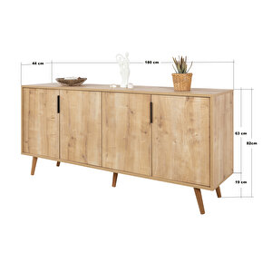 4814 Sırma 180 Cm ( Ahşap Ayakli , Metal Kulplu ) Konsol , Safir , Oturma Odası , Salon