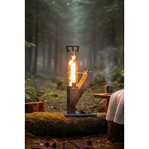 Box&box Kısa Camlı Roket Pelet Sobası, Pürmüz Ve Pelet Hediyeli - Kampta, Balkonda, Terasta Hemen Kullan