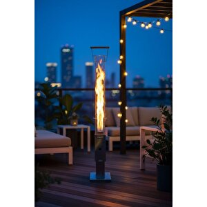 Box&box Uzun Camlı Roket Pelet Sobası, Pürmüz Ve Pelet Hediyeli - Kampta, Balkonda, Terasta Hemen Kullan