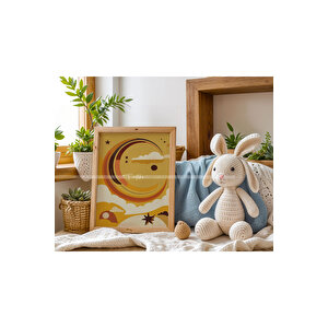 Bohem Güneş Ve Doğa 3 Parçalı Ahşap Çerçeveli Tablo Seti-2 30x42 cm