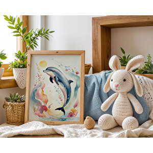 Deniz Altı Temalı Çocuk Ve Bebek Odası Dekor 3'lü Ahşap Çerçeveli Tablo Seti