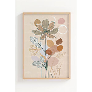 Minimalist Doğa Ve Ay 3 Parçalı Ahşap Çerçeveli Tablo Seti