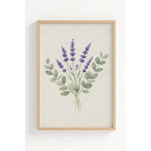 Çiçek Desenli 3 Parçalı Ahşap Çerçeveli Tablo Seti 50x70 cm