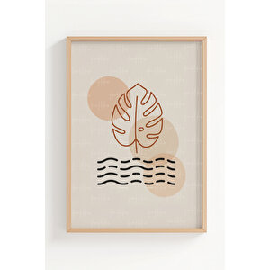 Soyut Minimalist 3 Parçalı Ahşap Çerçeveli Tablo Seti 21x30 cm