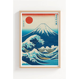 Japon Ukiyo-e Klasik Sanat 3’lü Ahşap Çerçeveli Tablo Seti 21x30 cm