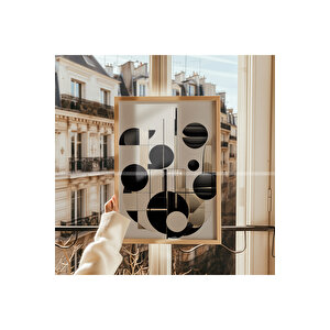 Soyut Geometri 3 Parçalı Ahşap Çerçeveli Tablo Seti 50x70 cm