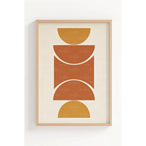 Minimalist Geometrik Desenli 3’lü Ahşap Çerçeveli Tablo Seti 30x42 cm