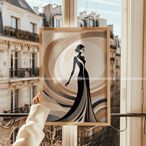 Modern Kadın Silüet Temalı 3'lü Ahşap Çerçeveli Tablo Seti 21x30 21x30 cm